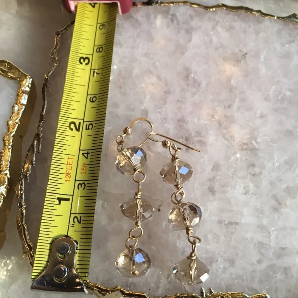 THREE DROP Opaque Faceted Earrings!